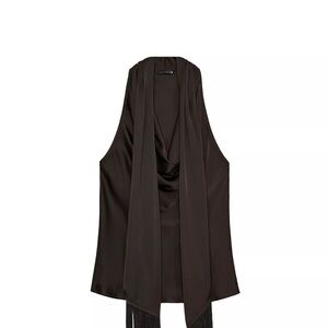 Zara Fringe Scarf Sleeveless Top